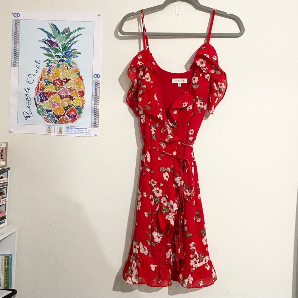 THE VINTAGE SHOP Floral Off Shoulder Wrap Dress